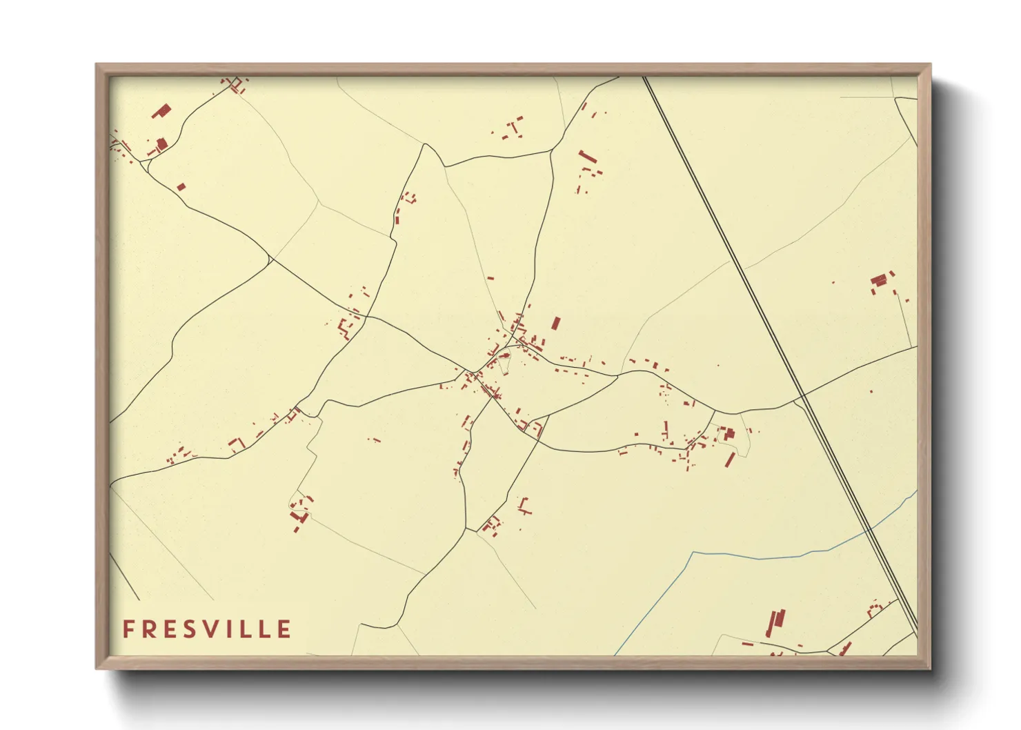Une affiche de carte sur Fresville