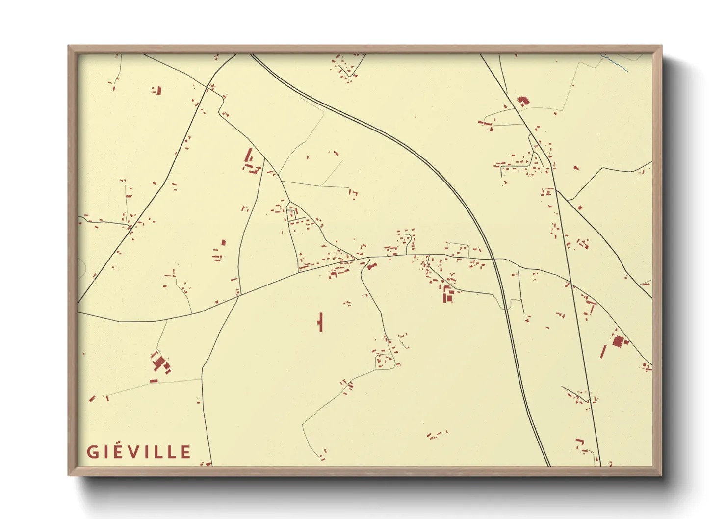 Une affiche de carte sur Giéville