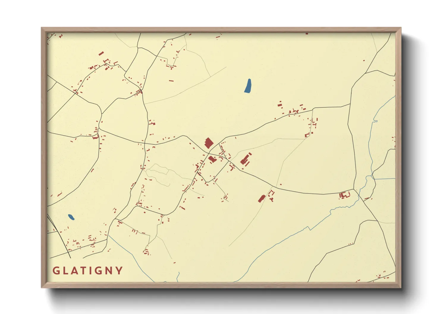 Une affiche de carte sur Glatigny