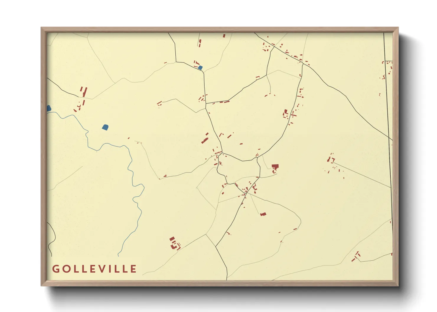Une affiche de carte sur Golleville