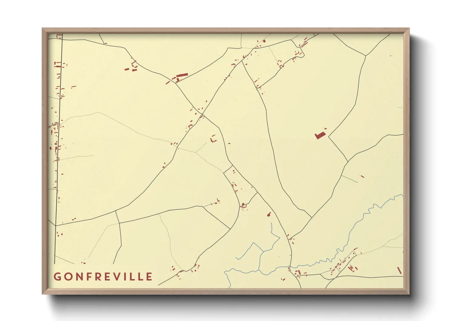 Une affiche de carte sur Gonfreville