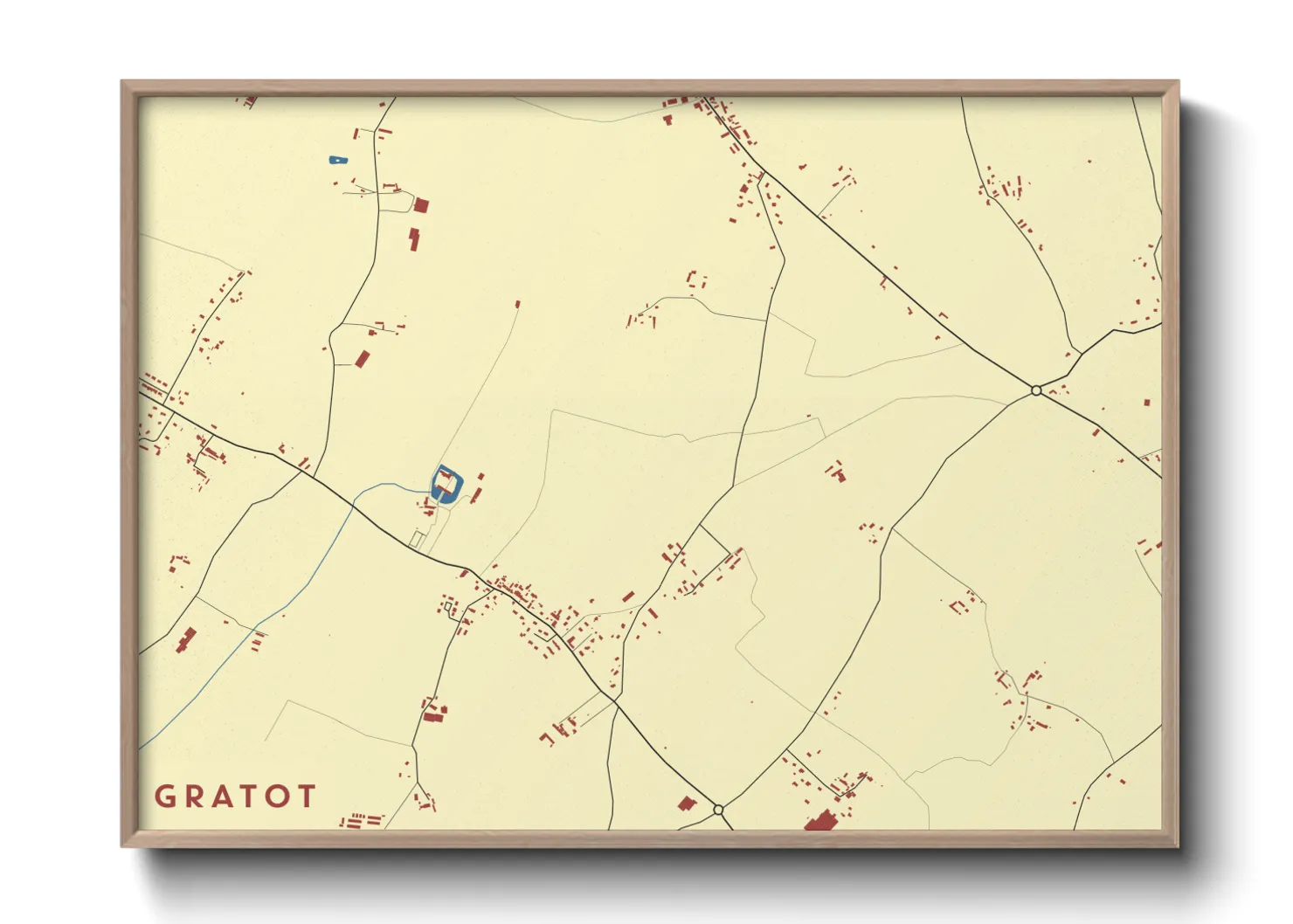 Une affiche de carte sur Gratot