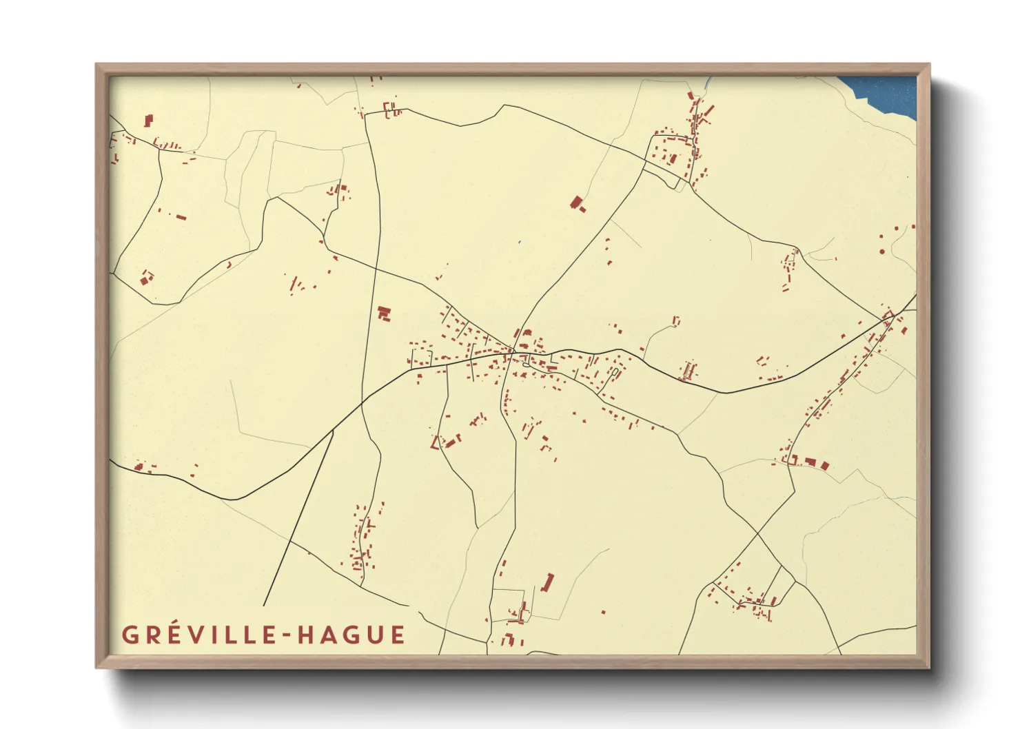 Une affiche de carte sur Gréville-Hague