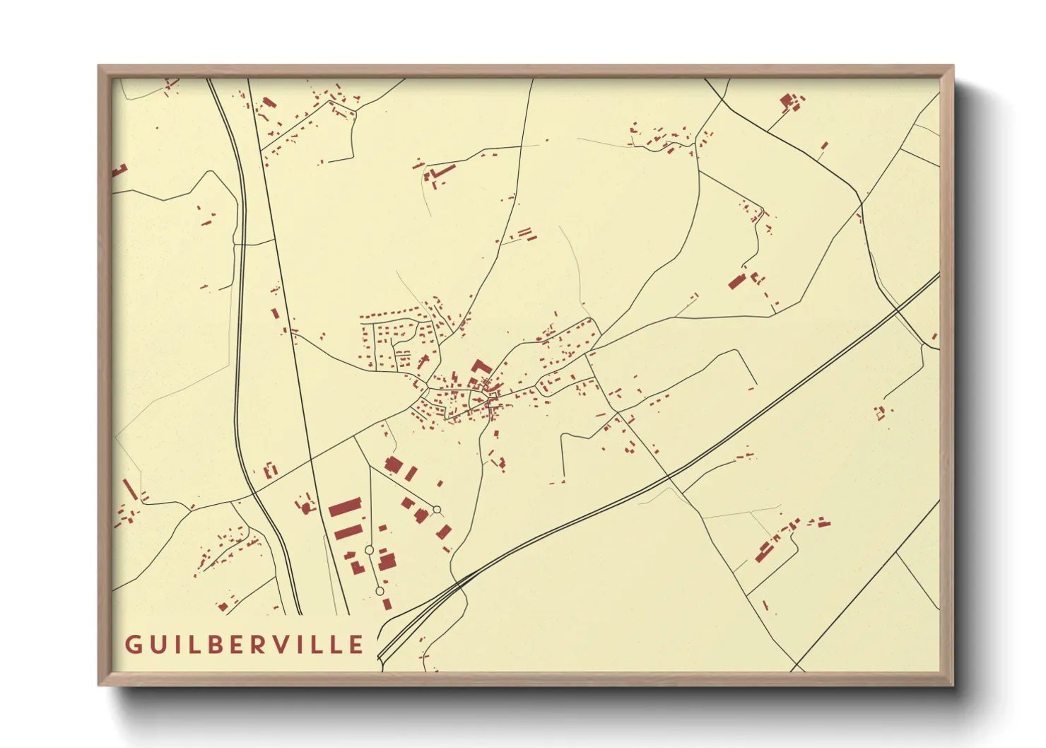Une affiche de carte sur Guilberville