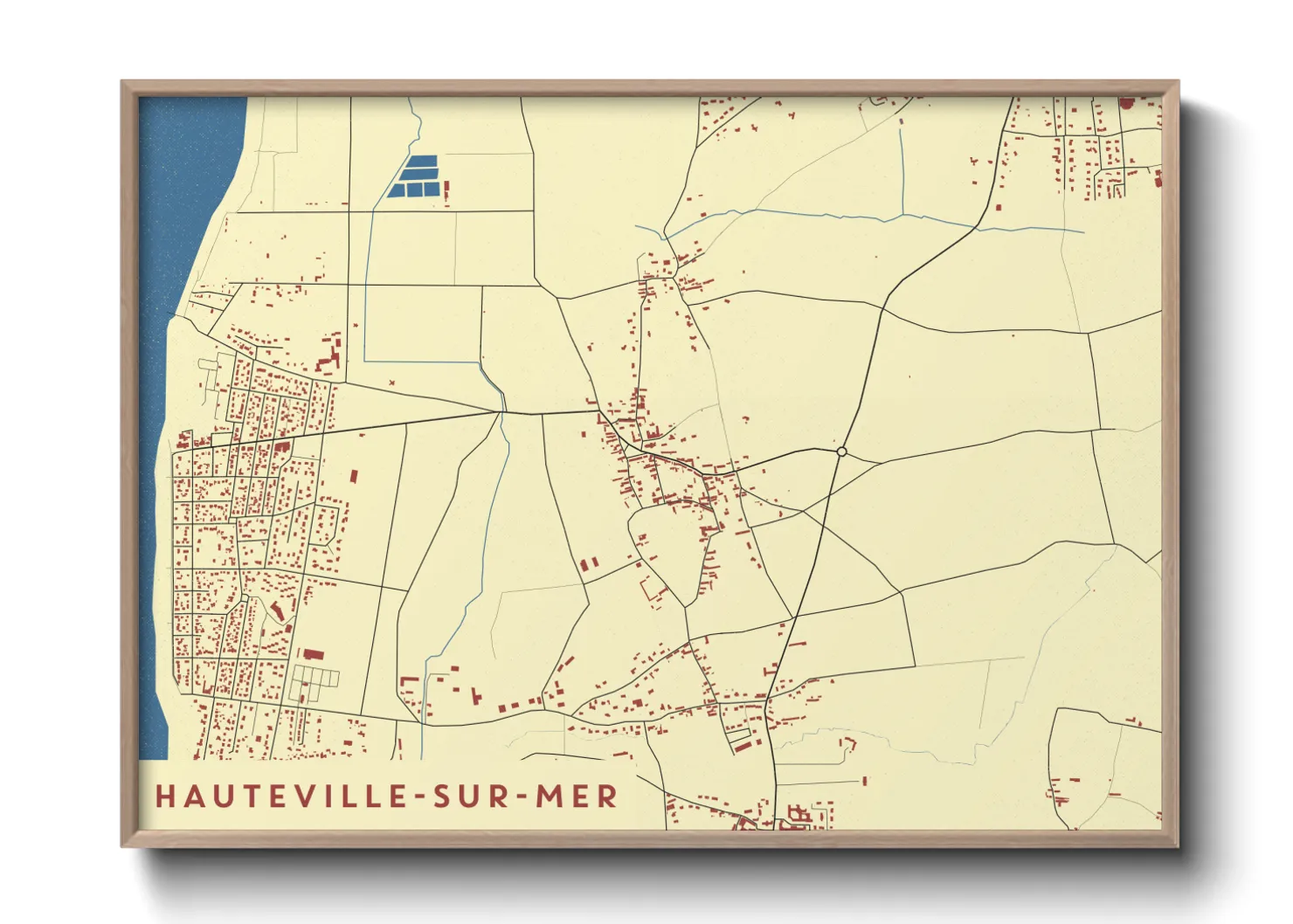 Une affiche de carte sur Hauteville-sur-Mer