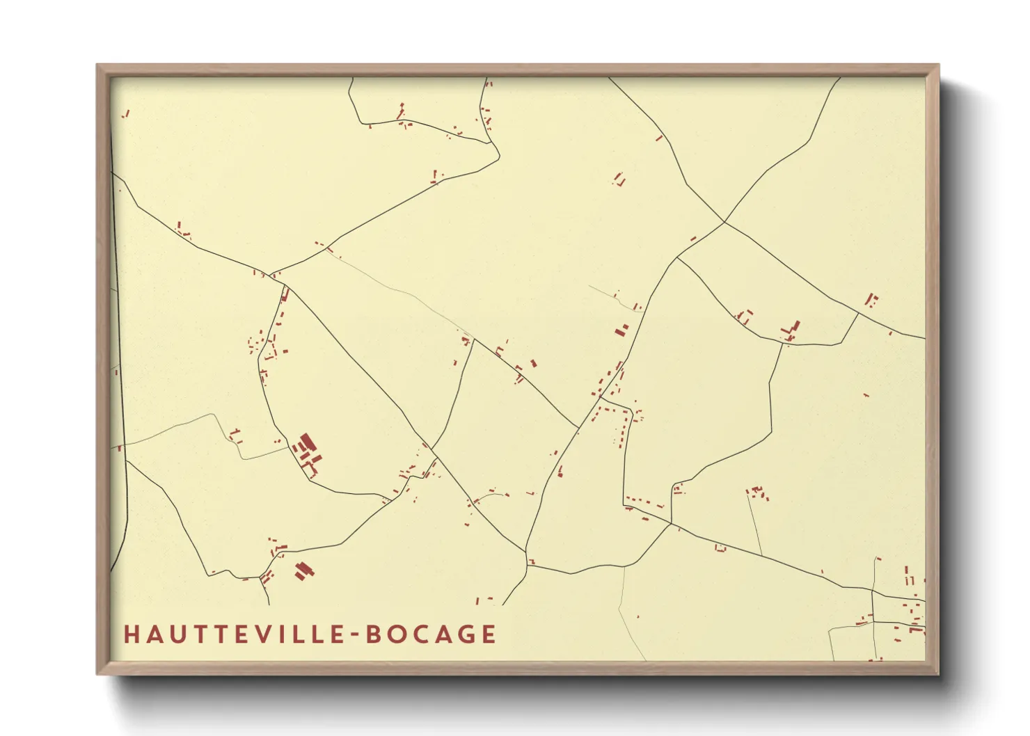 Une affiche de carte sur Hautteville-Bocage