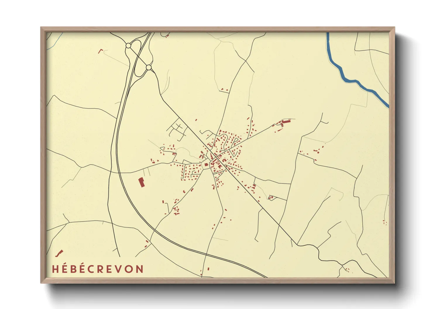 Une affiche de carte sur Hébécrevon