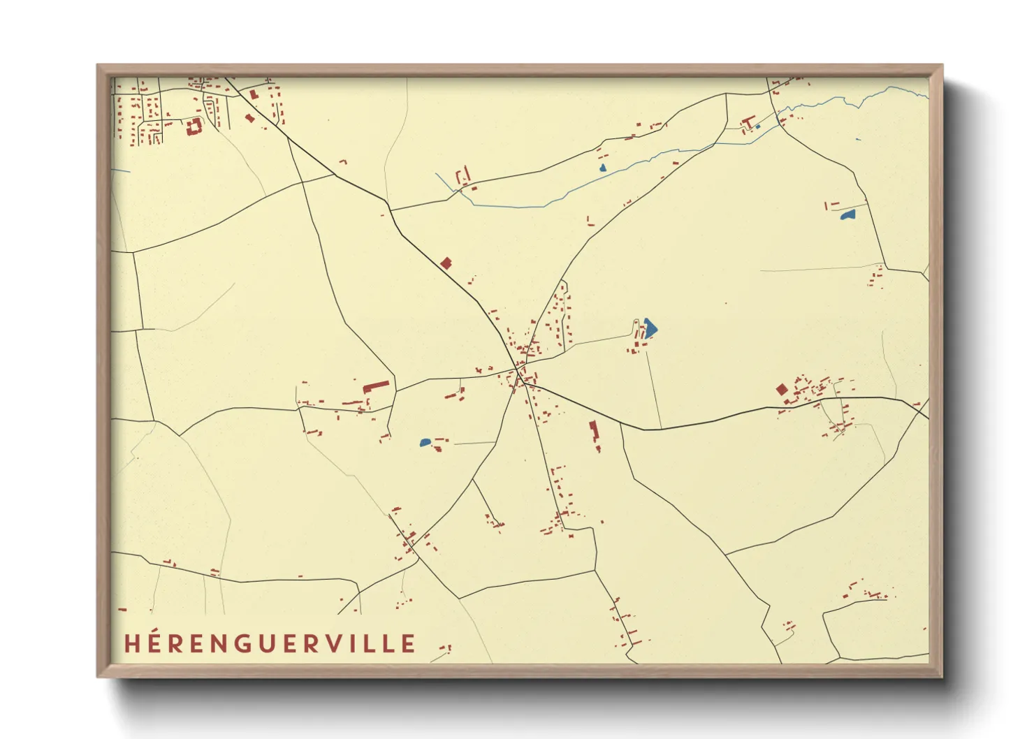 Une affiche de carte sur Hérenguerville