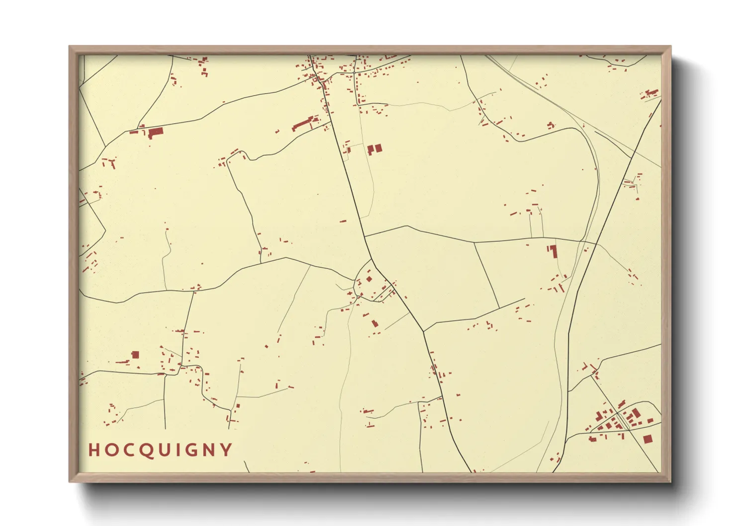 Une affiche de carte sur Hocquigny