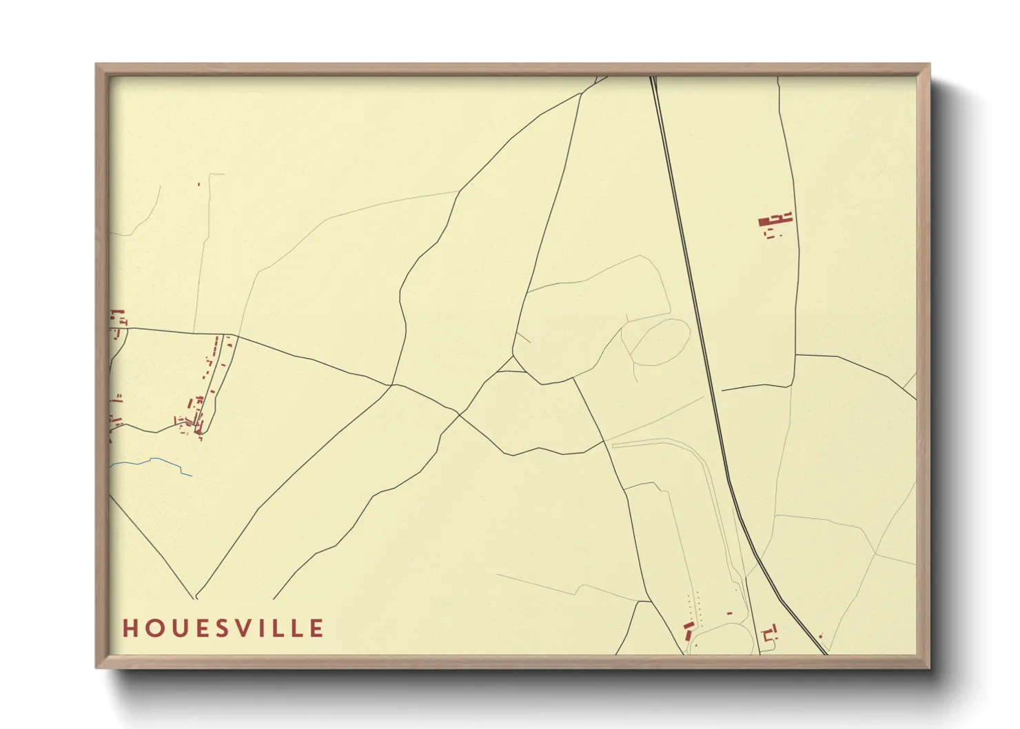 Une affiche de carte sur Houesville