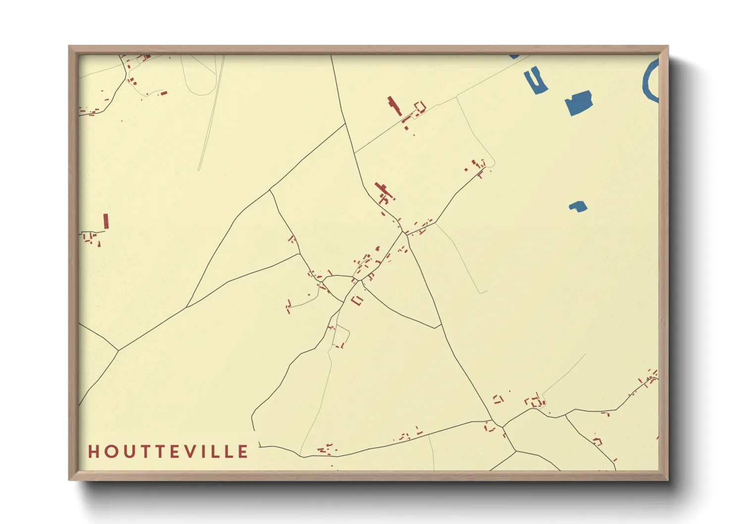 Une affiche de carte sur Houtteville