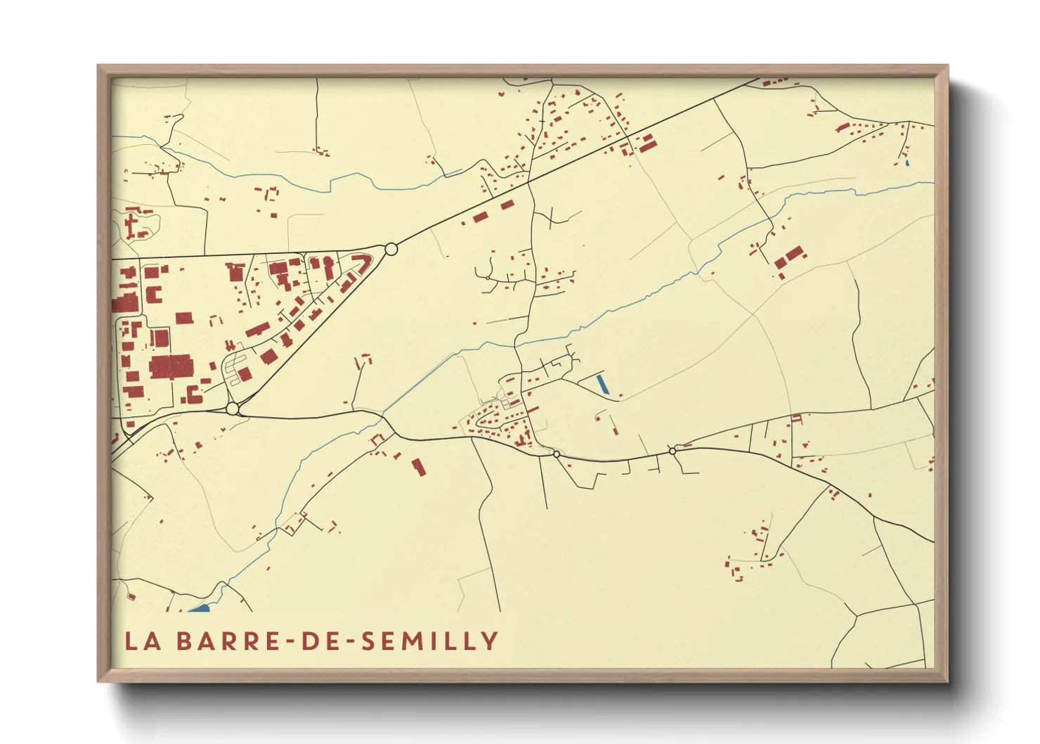 Une affiche de carte sur La Barre-de-Semilly