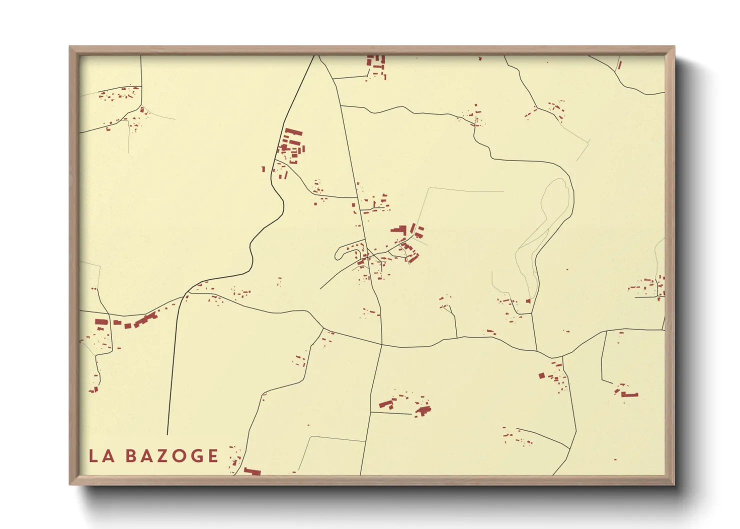 Une affiche de carte sur La Bazoge