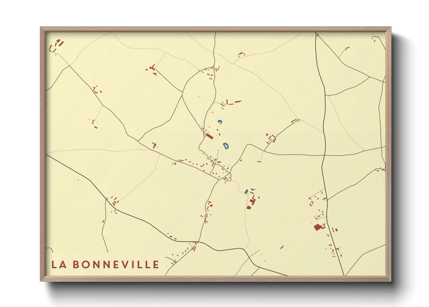 Une affiche de carte sur La Bonneville
