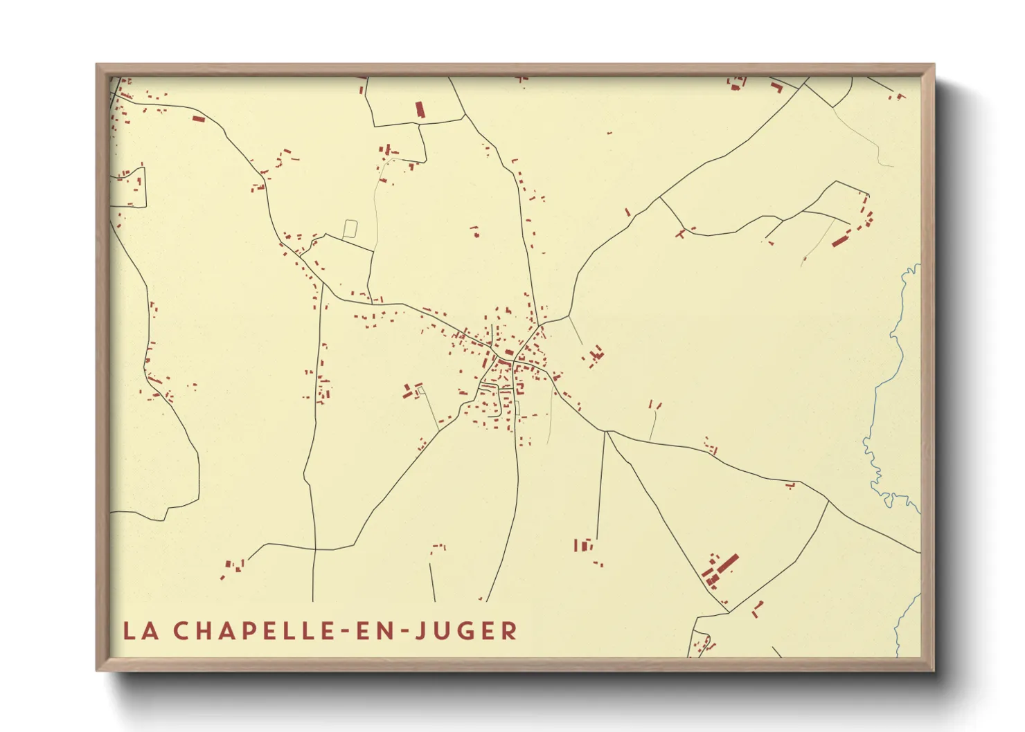 Une affiche de carte sur La Chapelle-en-Juger