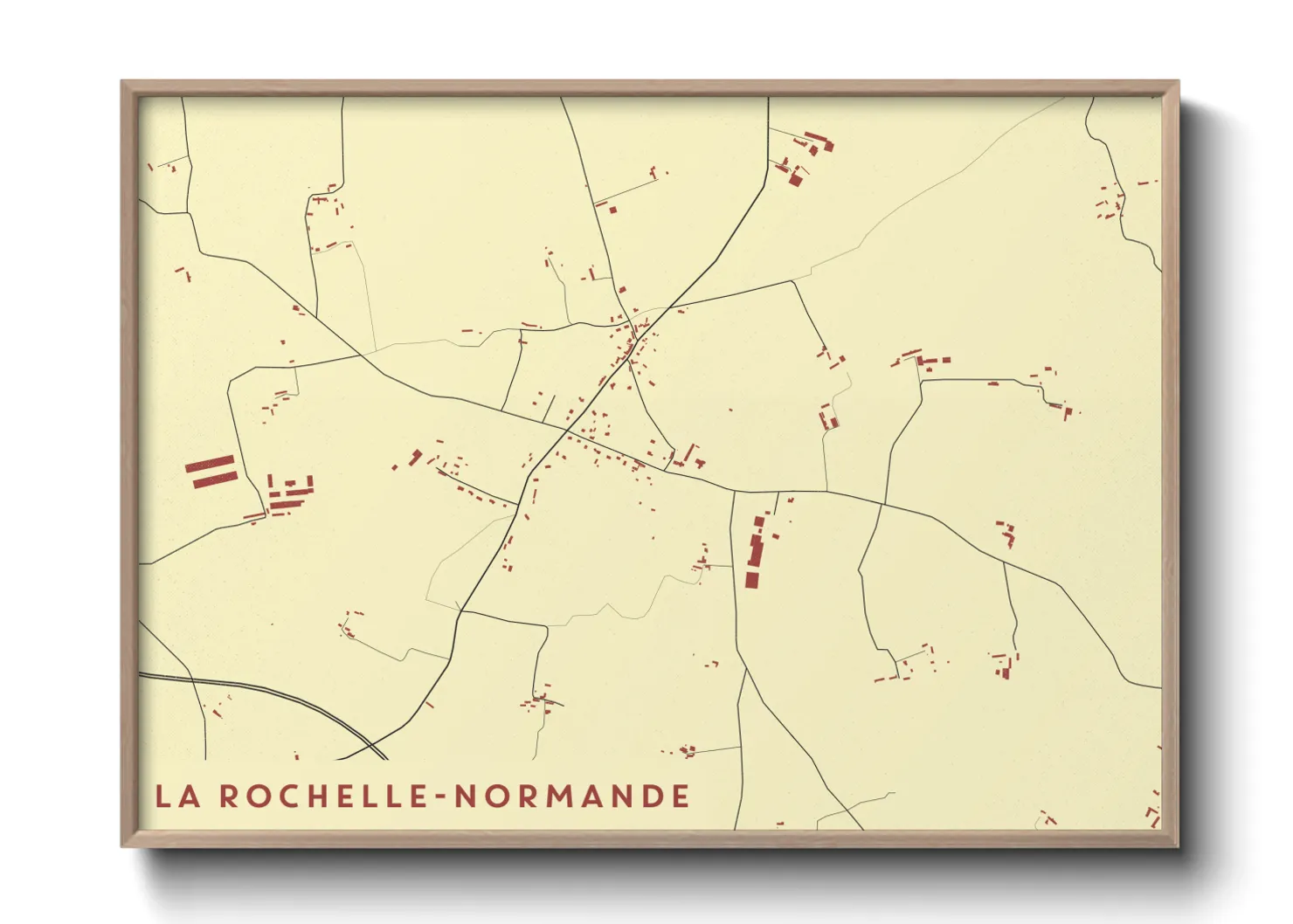 Une affiche de carte sur La Rochelle-Normande