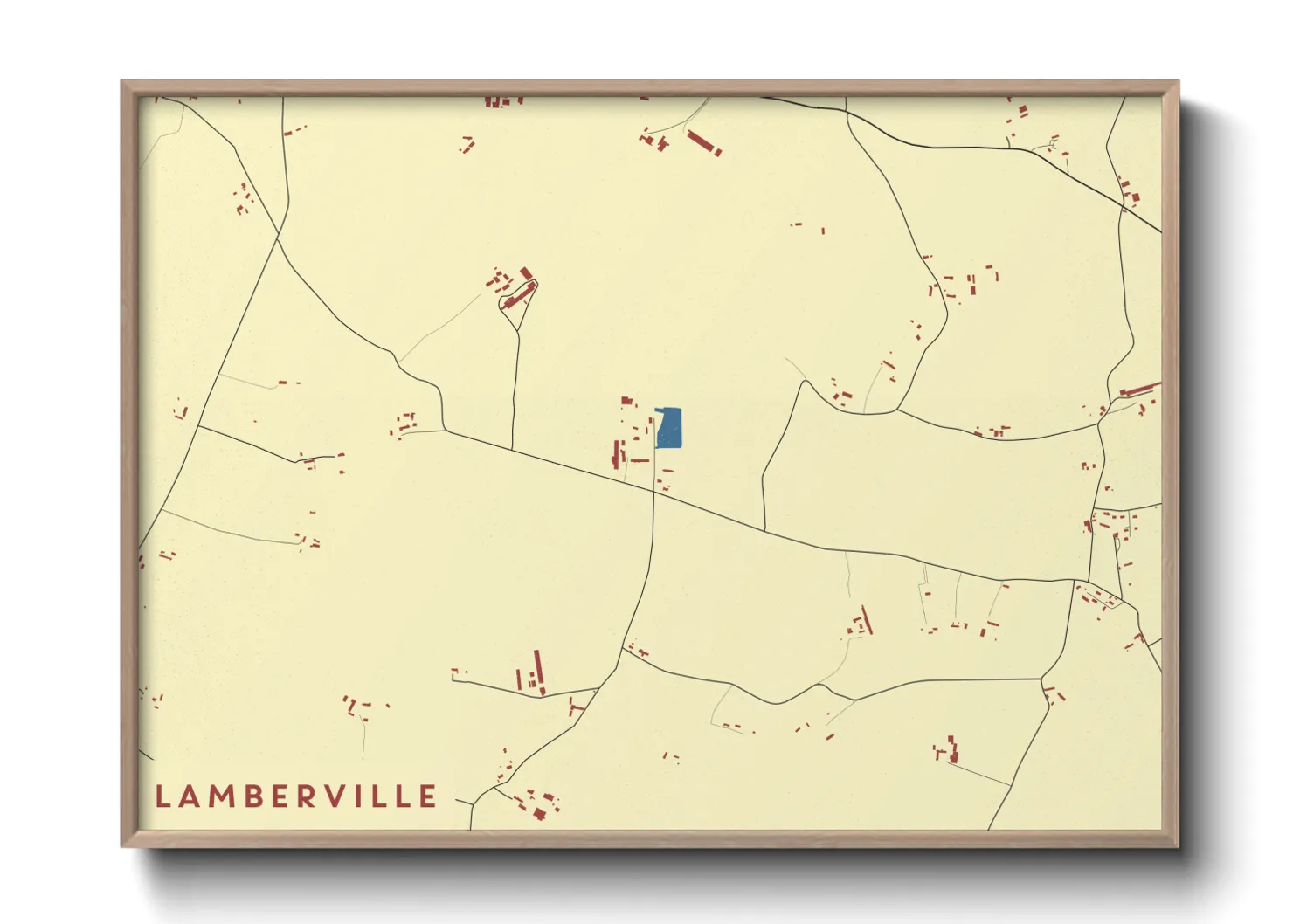 Une affiche de carte sur Lamberville