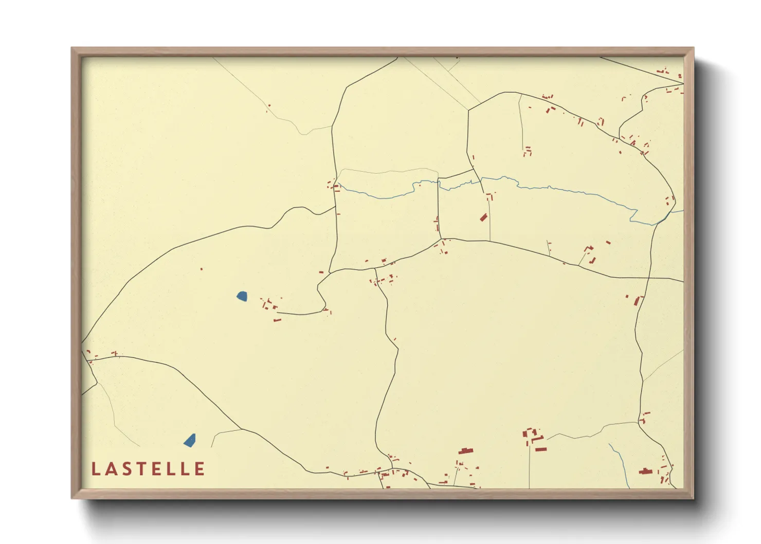 Une affiche de carte sur Lastelle