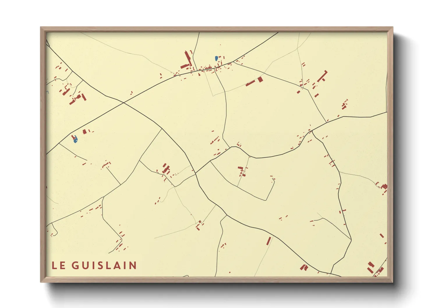 Une affiche de carte sur Le Guislain