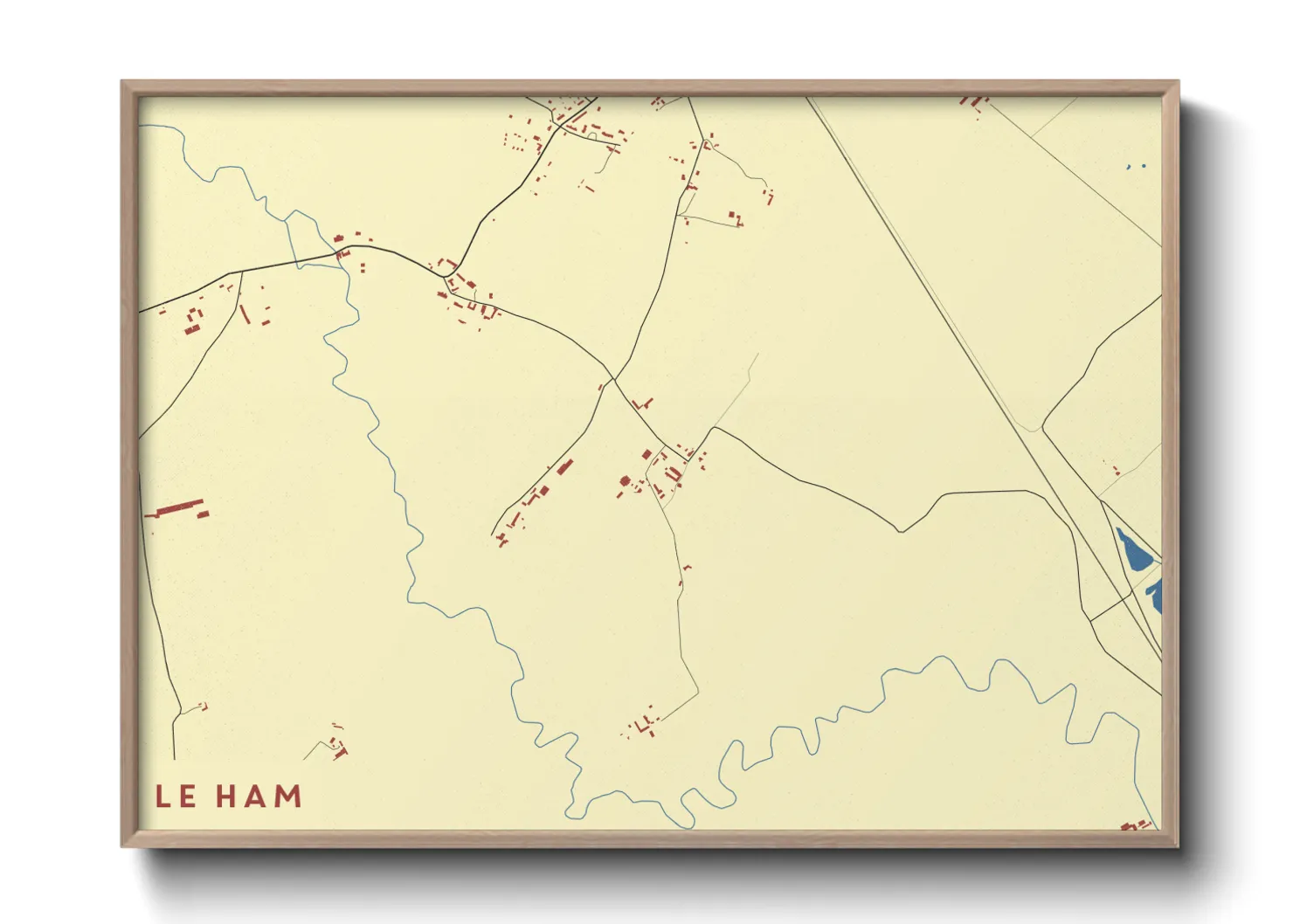 Une affiche de carte sur Le Ham
