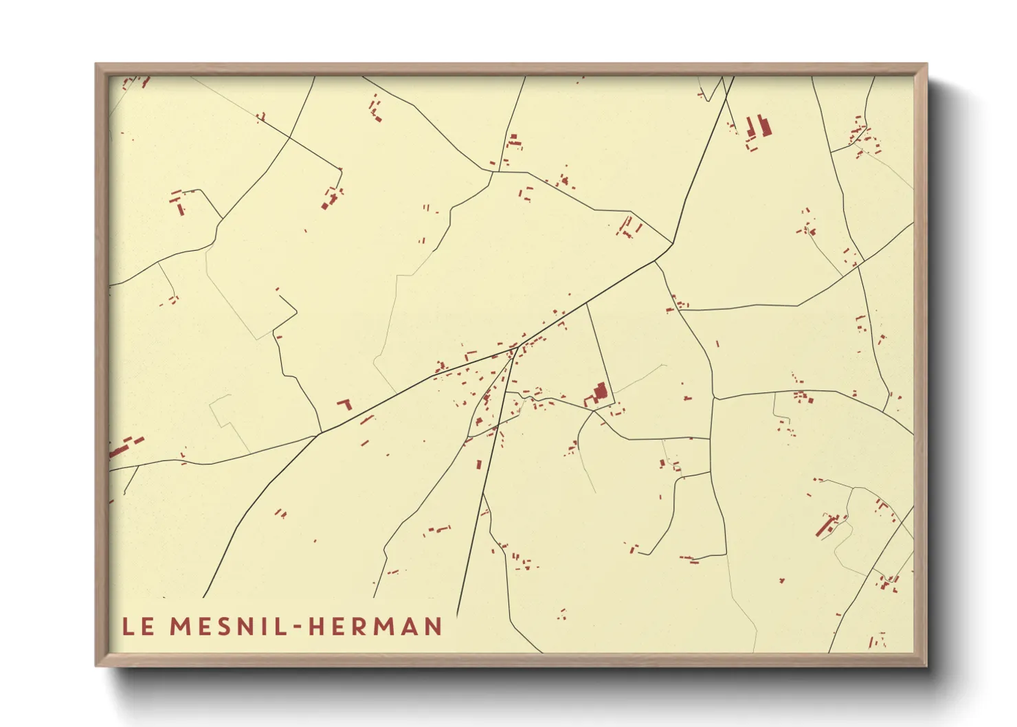Une affiche de carte sur Le Mesnil-Herman