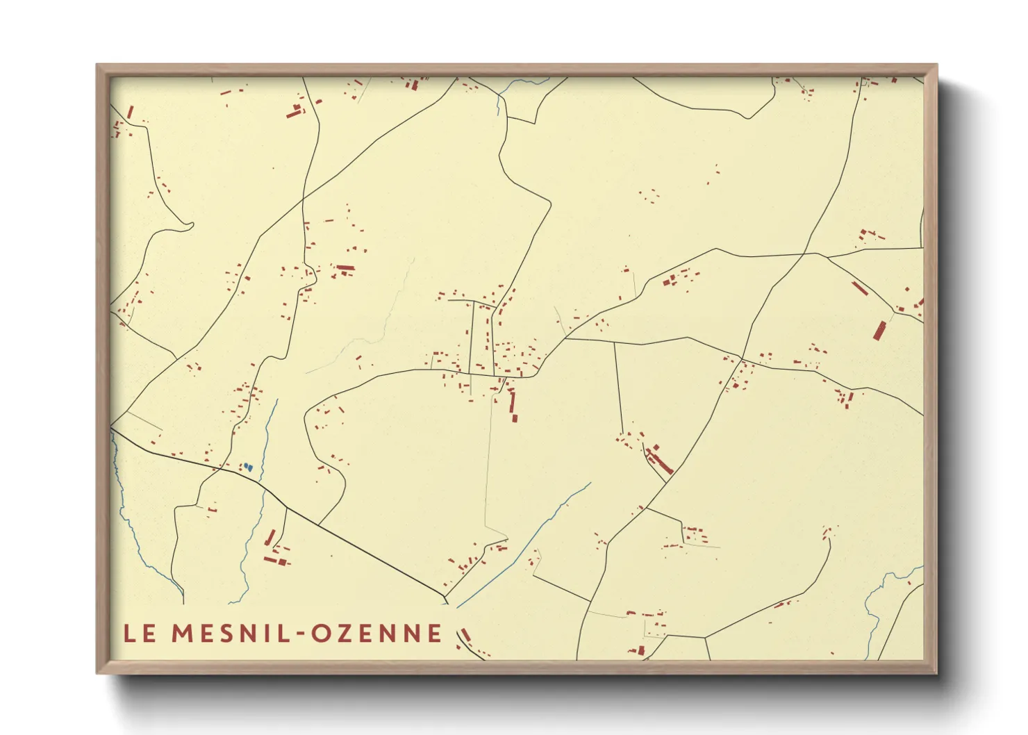 Une affiche de carte sur Le Mesnil-Ozenne