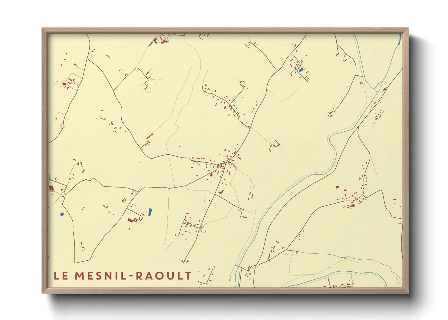 Une affiche de carte sur Le Mesnil-Raoult
