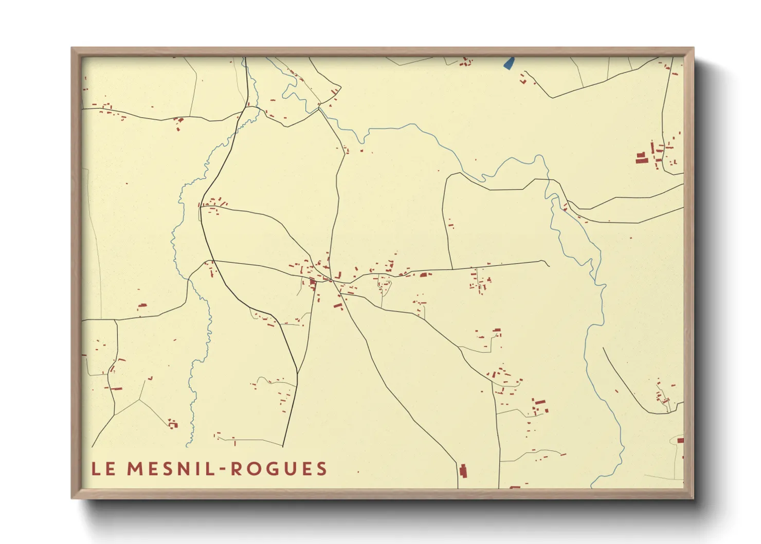 Une affiche de carte sur Le Mesnil-Rogues
