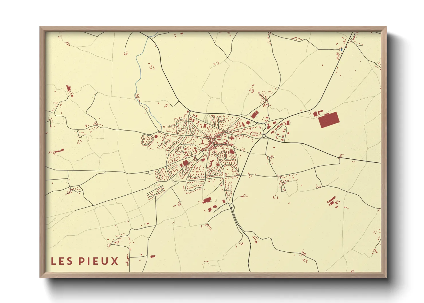 Une affiche de carte sur Les Pieux