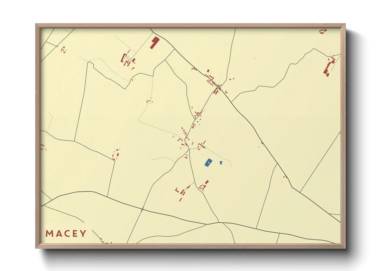 Une affiche de carte sur Macey