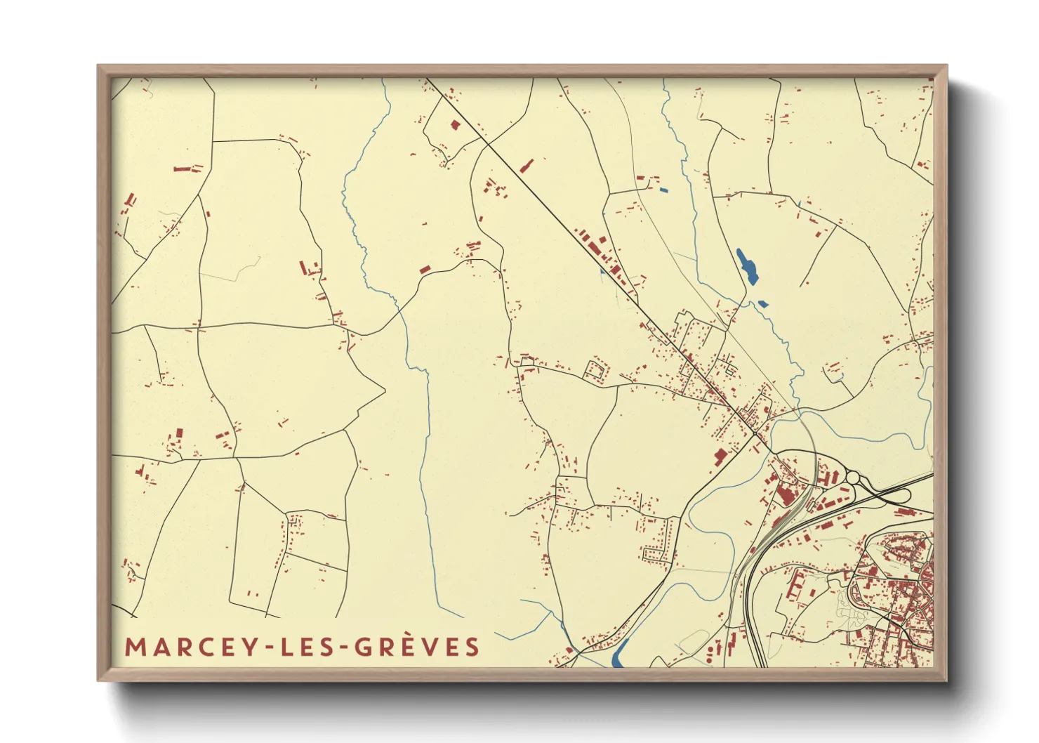 Une affiche de carte sur Marcey-les-Grèves
