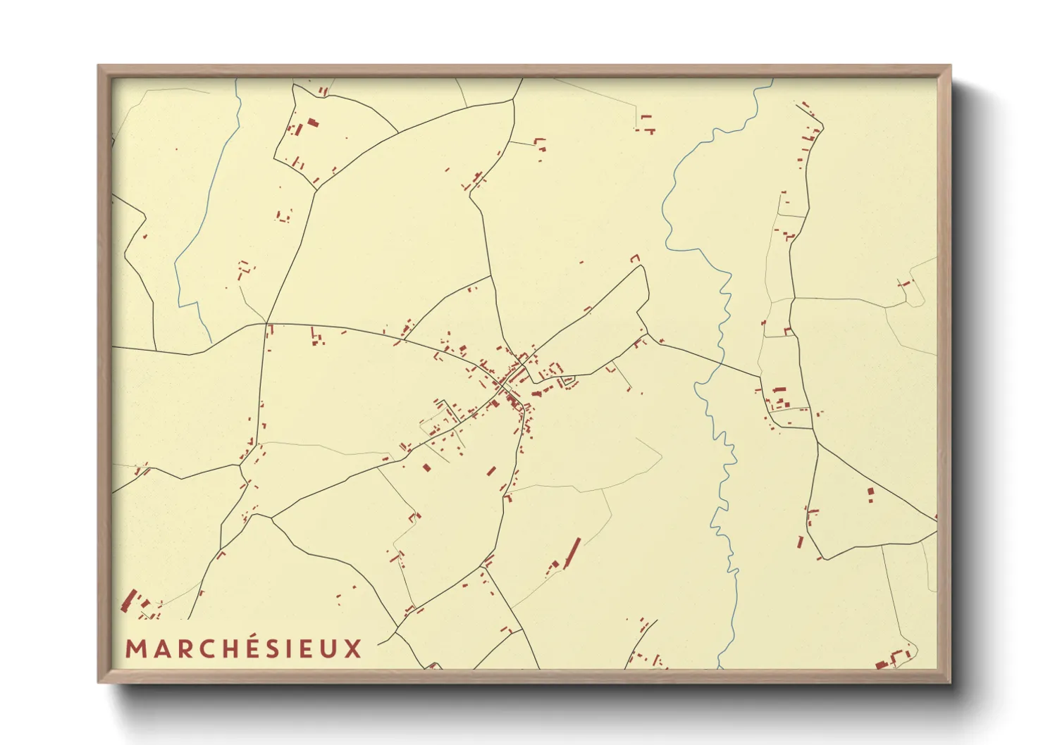 Une affiche de carte sur Marchésieux