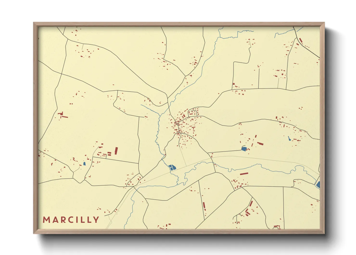 Une affiche de carte sur Marcilly