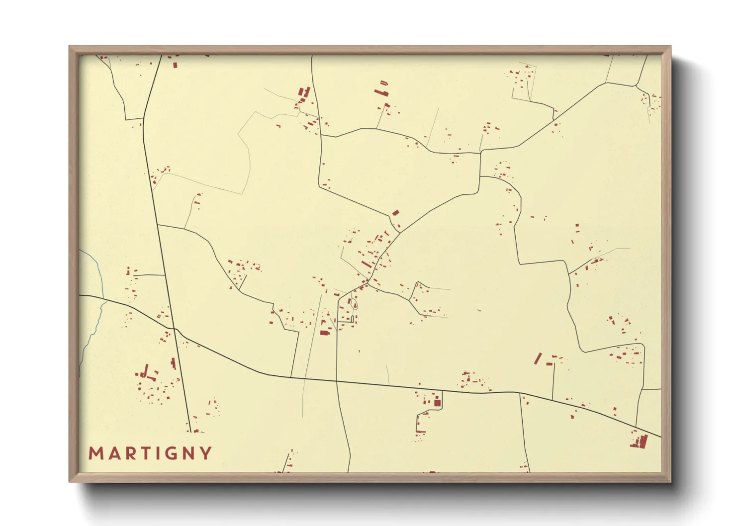Une affiche de carte sur Martigny