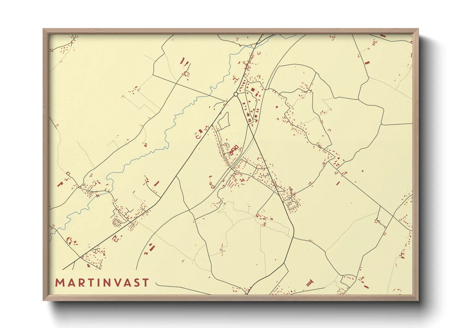 Une affiche de carte sur Martinvast