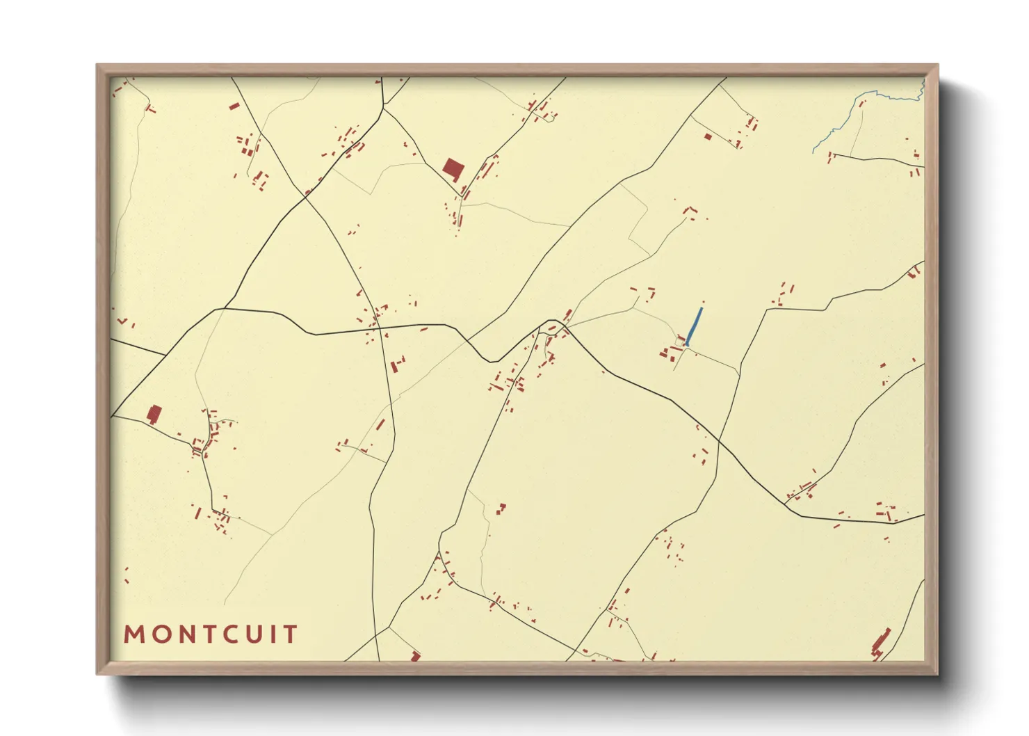 Une affiche de carte sur Montcuit