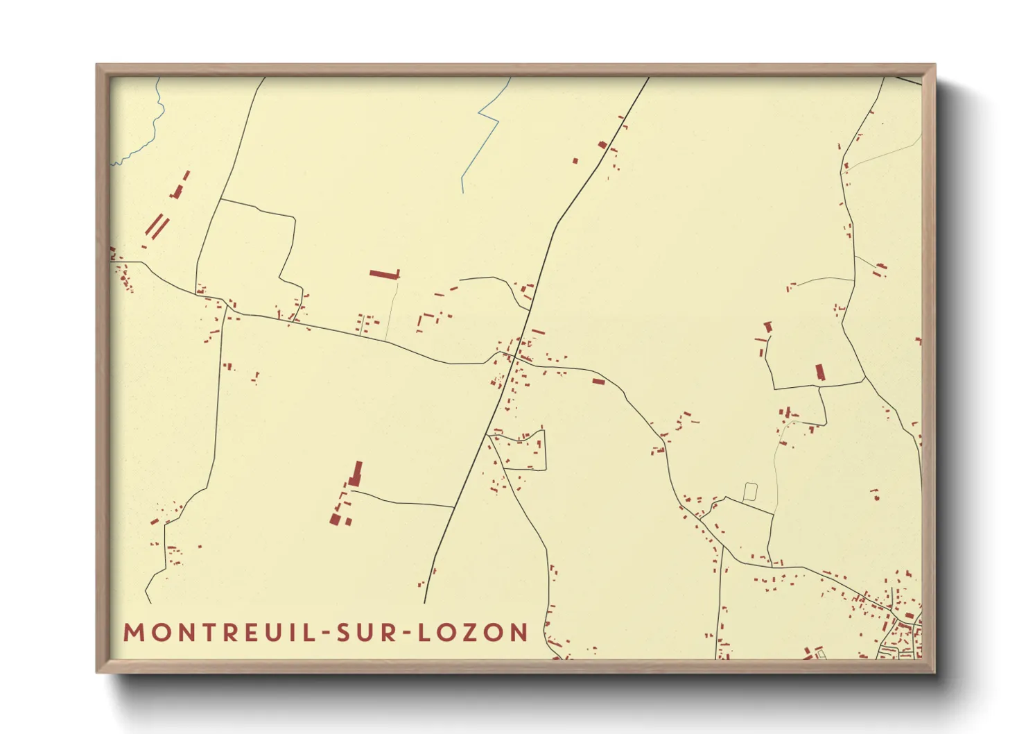 Une affiche de carte sur Montreuil-sur-Lozon