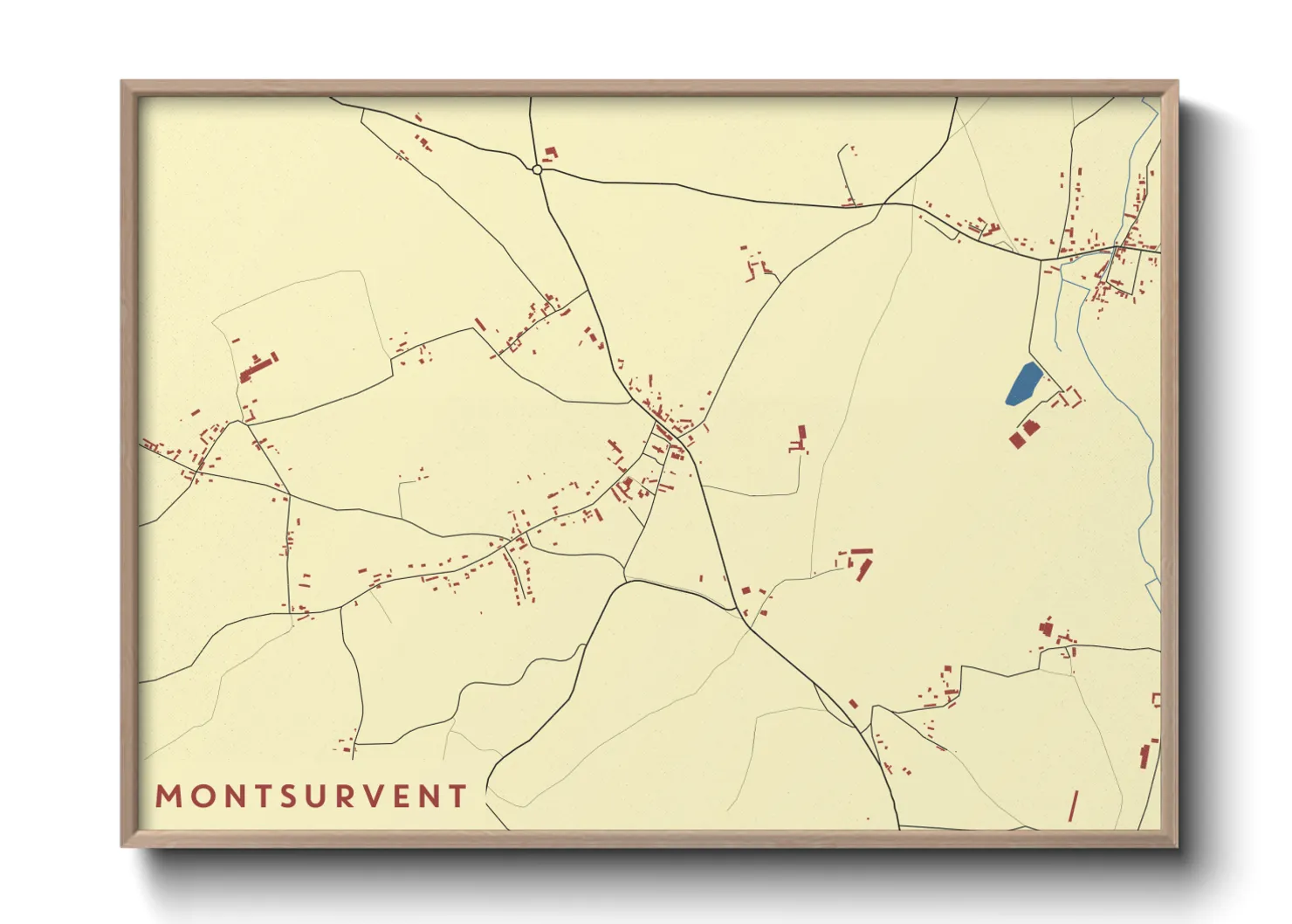 Une affiche de carte sur Montsurvent