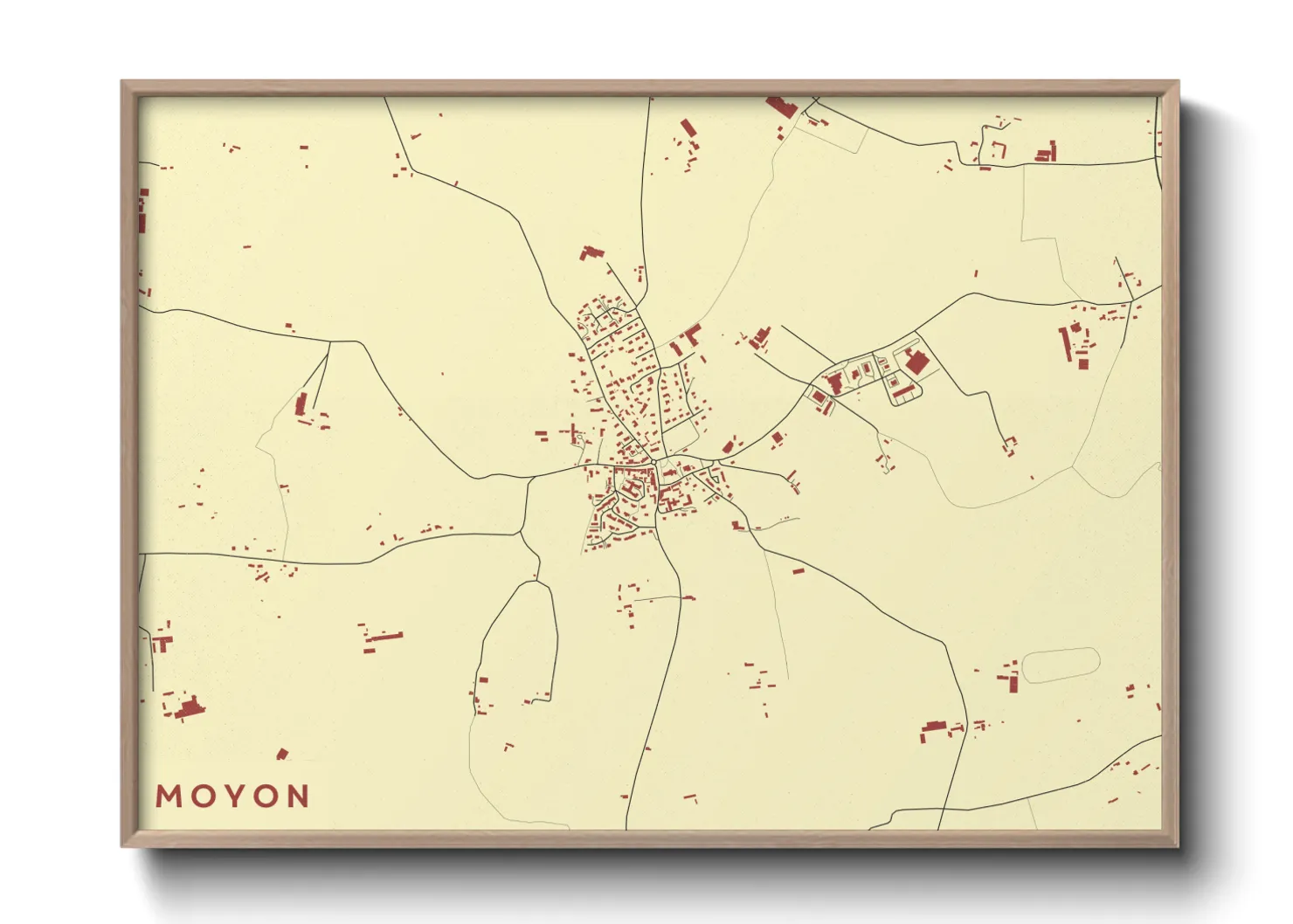 Une affiche de carte sur Moyon