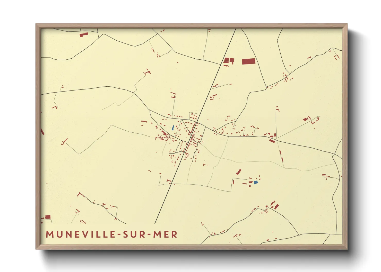 Une affiche de carte sur Muneville-sur-Mer