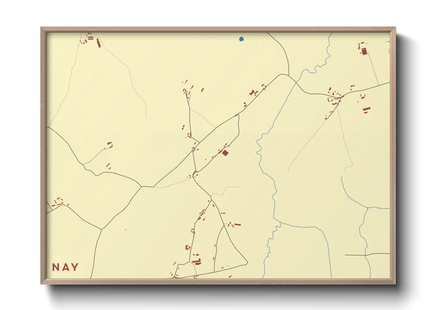 Une affiche de carte sur Nay