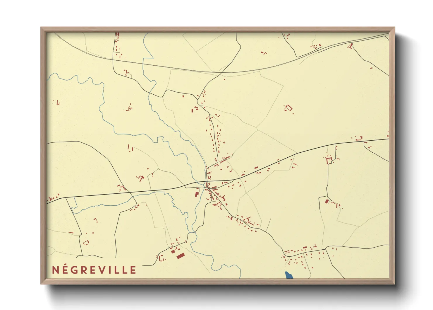 Une affiche de carte sur Négreville