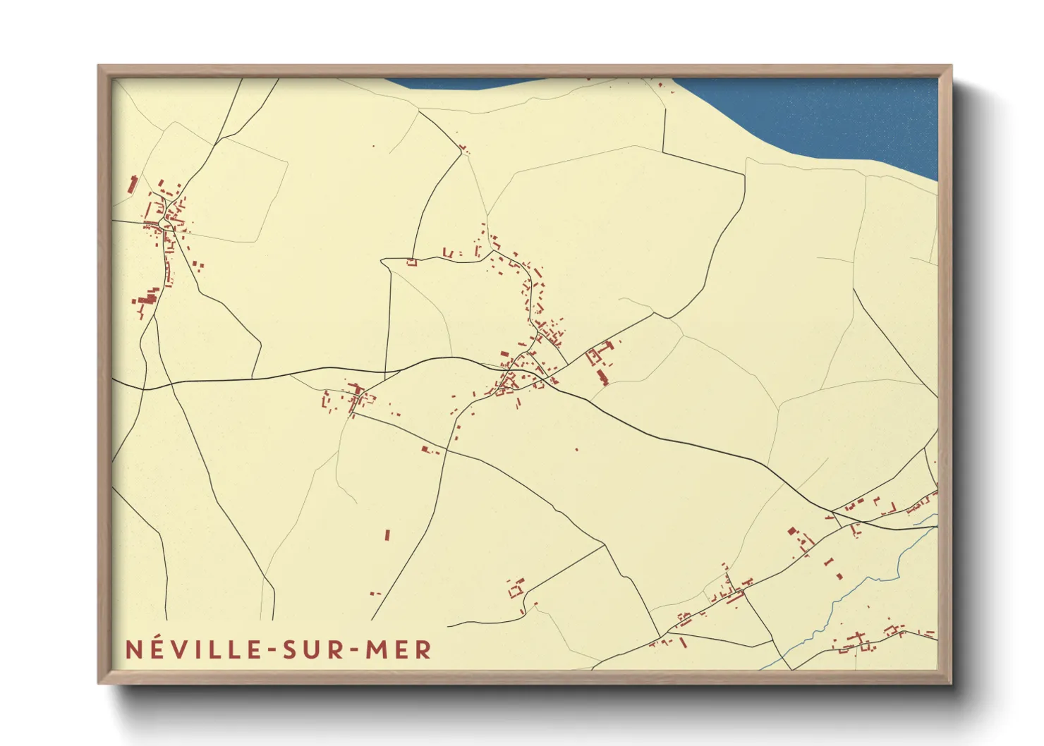 Une affiche de carte sur Néville-sur-Mer