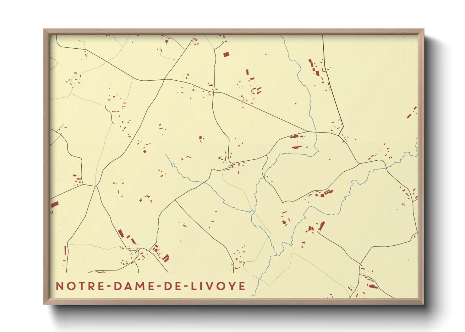 Une affiche de carte sur Notre-Dame-de-Livoye
