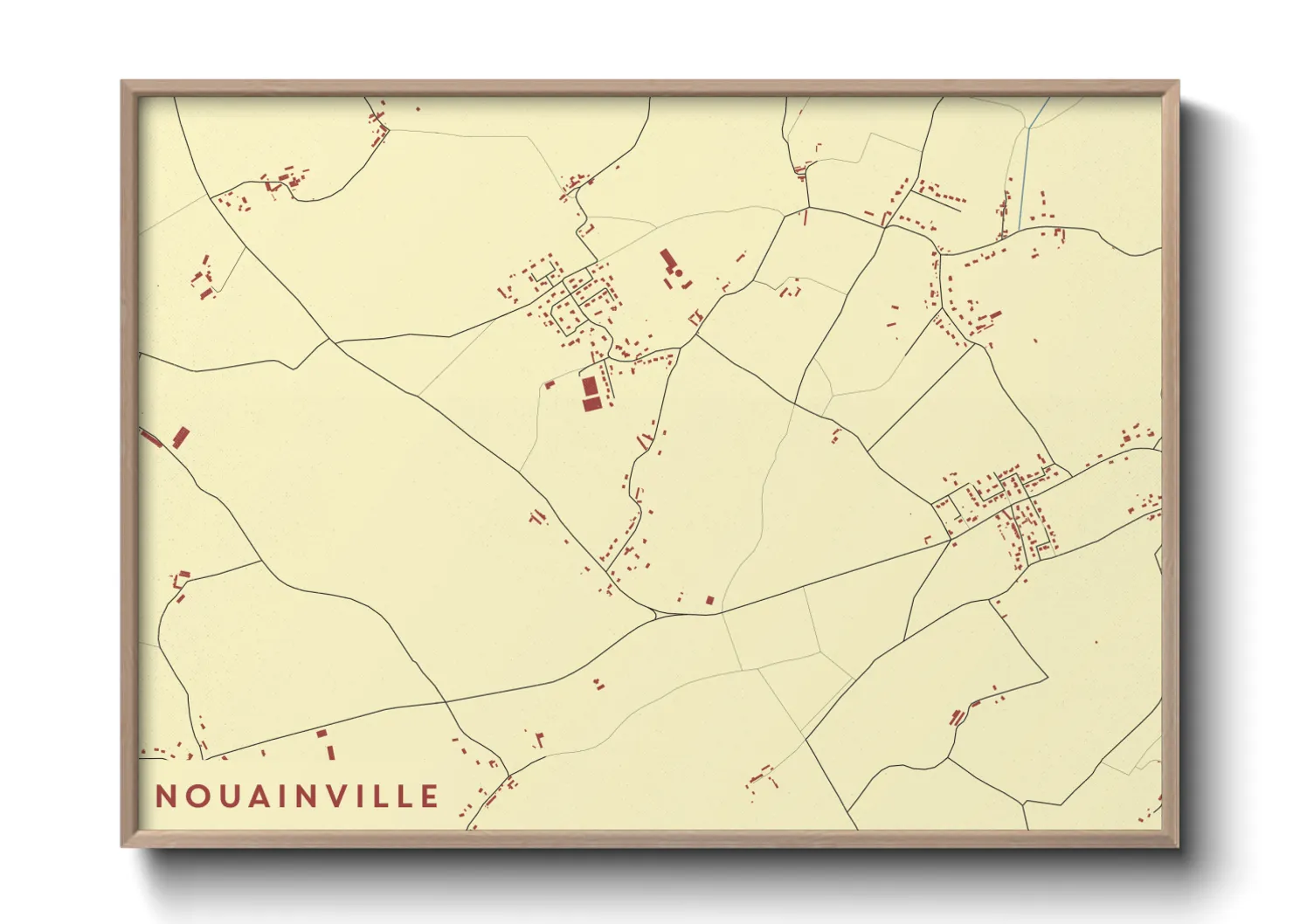 Une affiche de carte sur Nouainville
