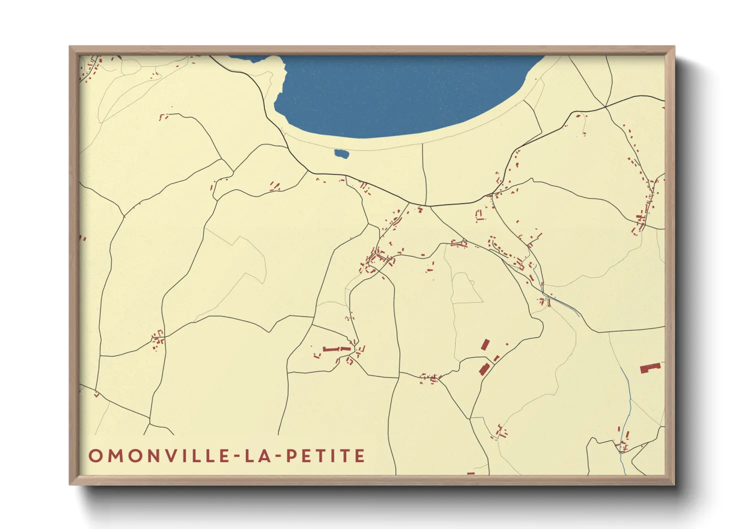 Une affiche de carte sur Omonville-la-Petite