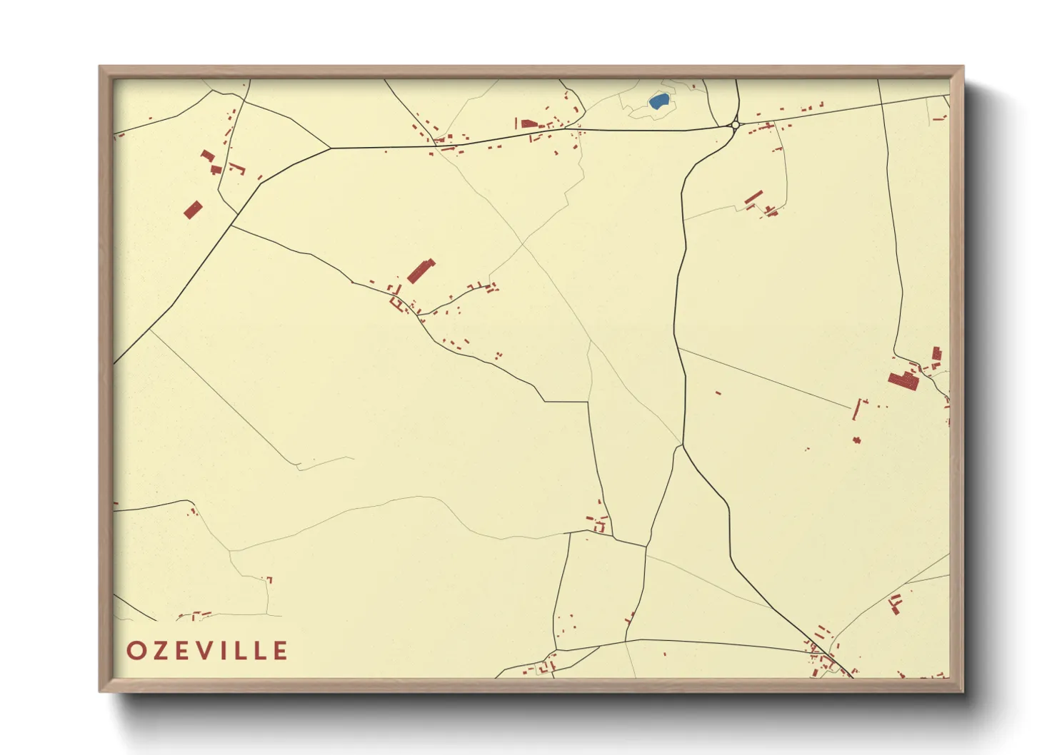 Une affiche de carte sur Ozeville