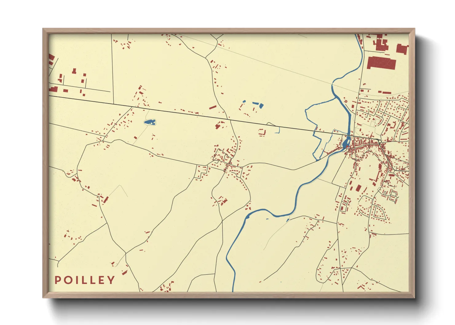 Une affiche de carte sur Poilley