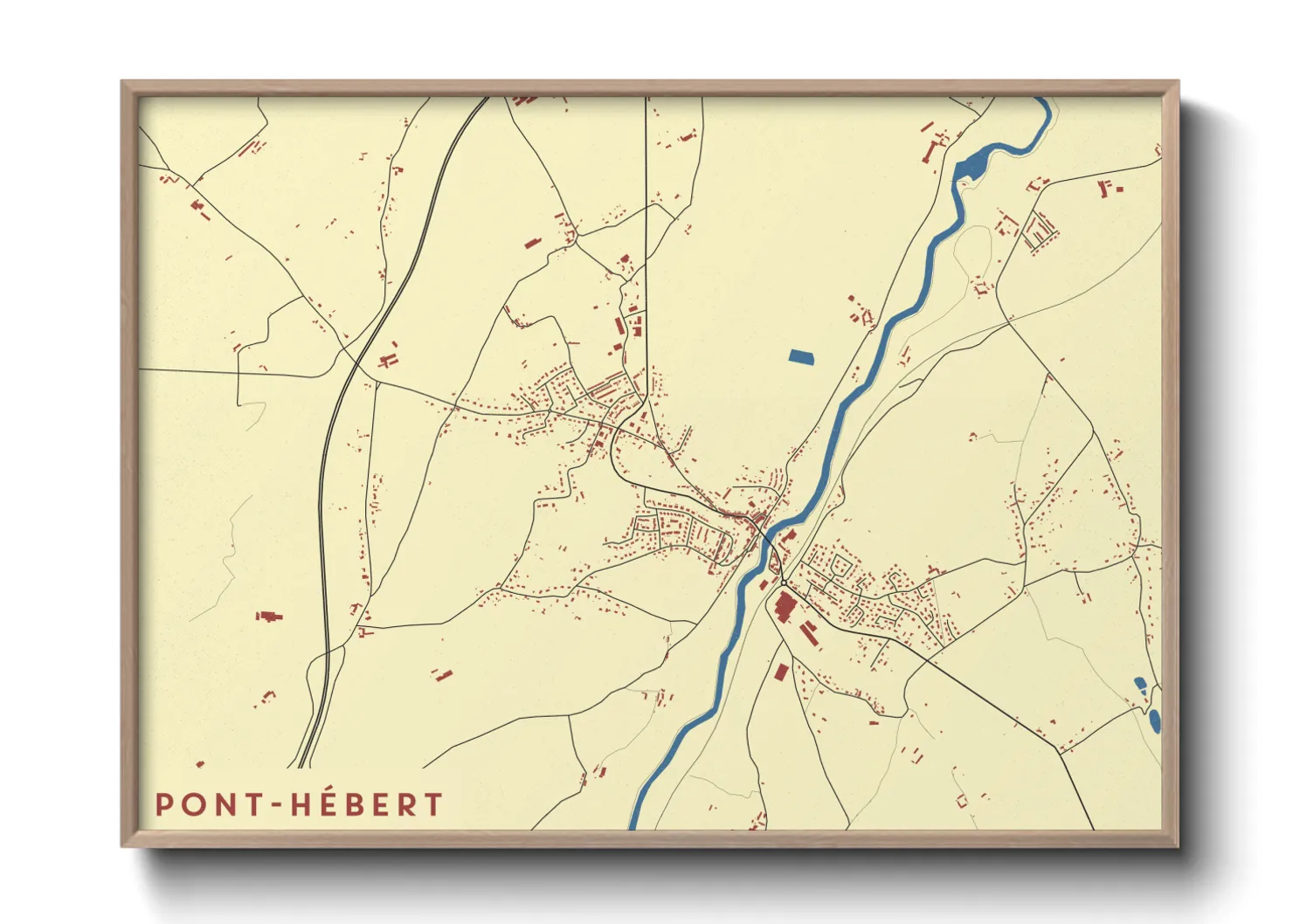 Une affiche de carte sur Pont-Hébert