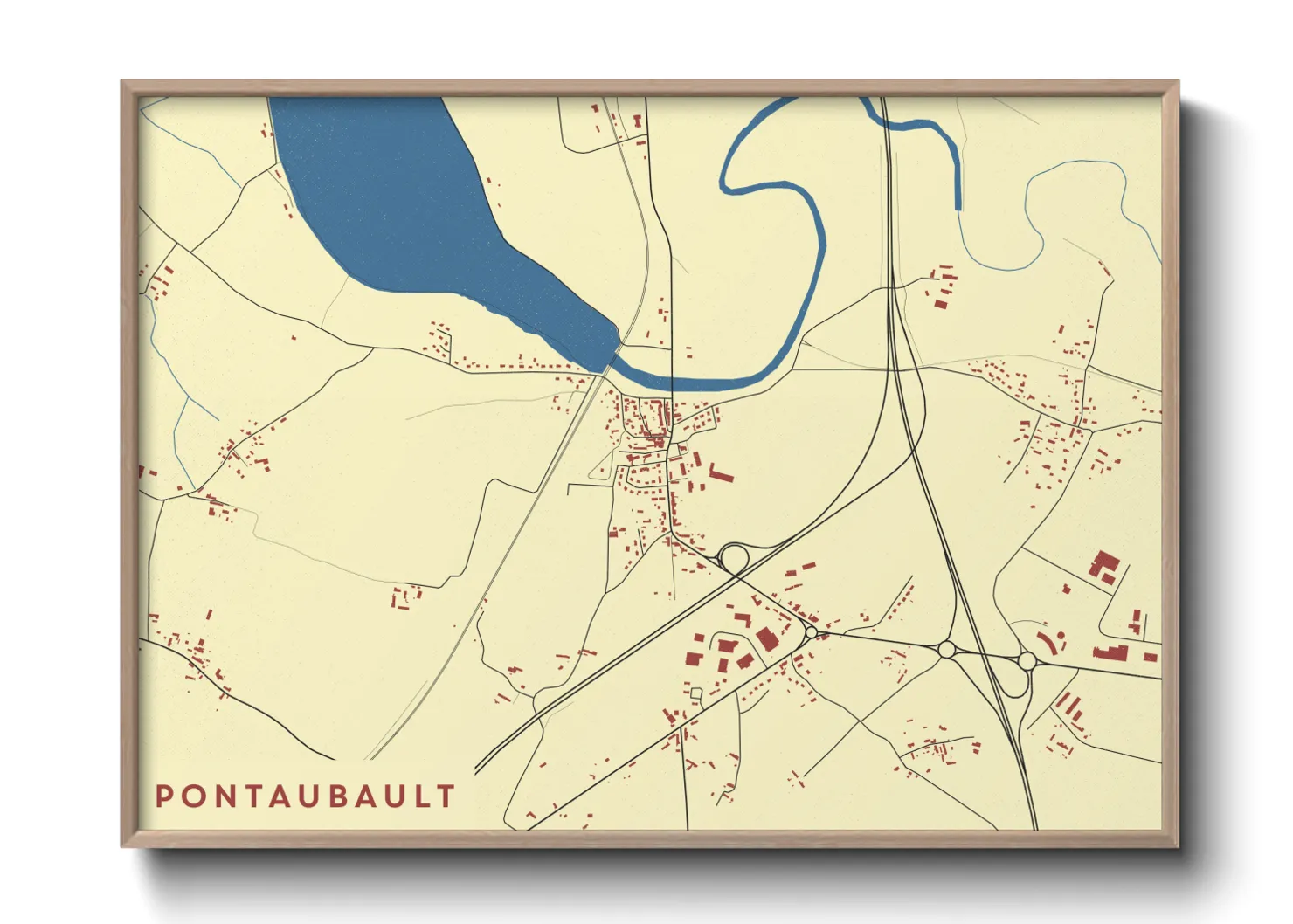 Une affiche de carte sur Pontaubault